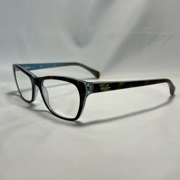 Ray-Ban Brown Tortoise and Blue Square Frame Eyeglasses - Frames Only - Picture 6 of 9